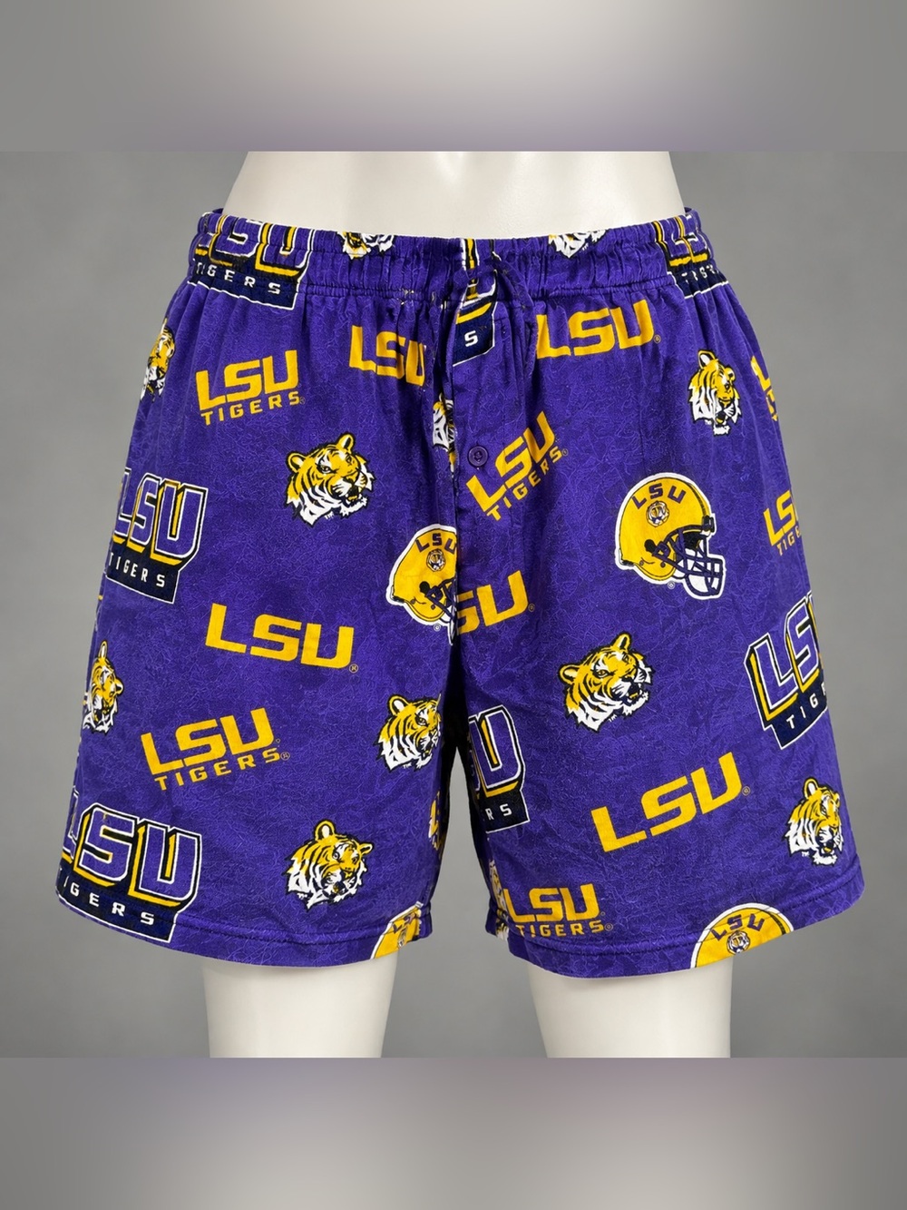 LSU Tigers Sideline Apparel Mens XL Purple Gold Cotton Lounge Pajama Shorts